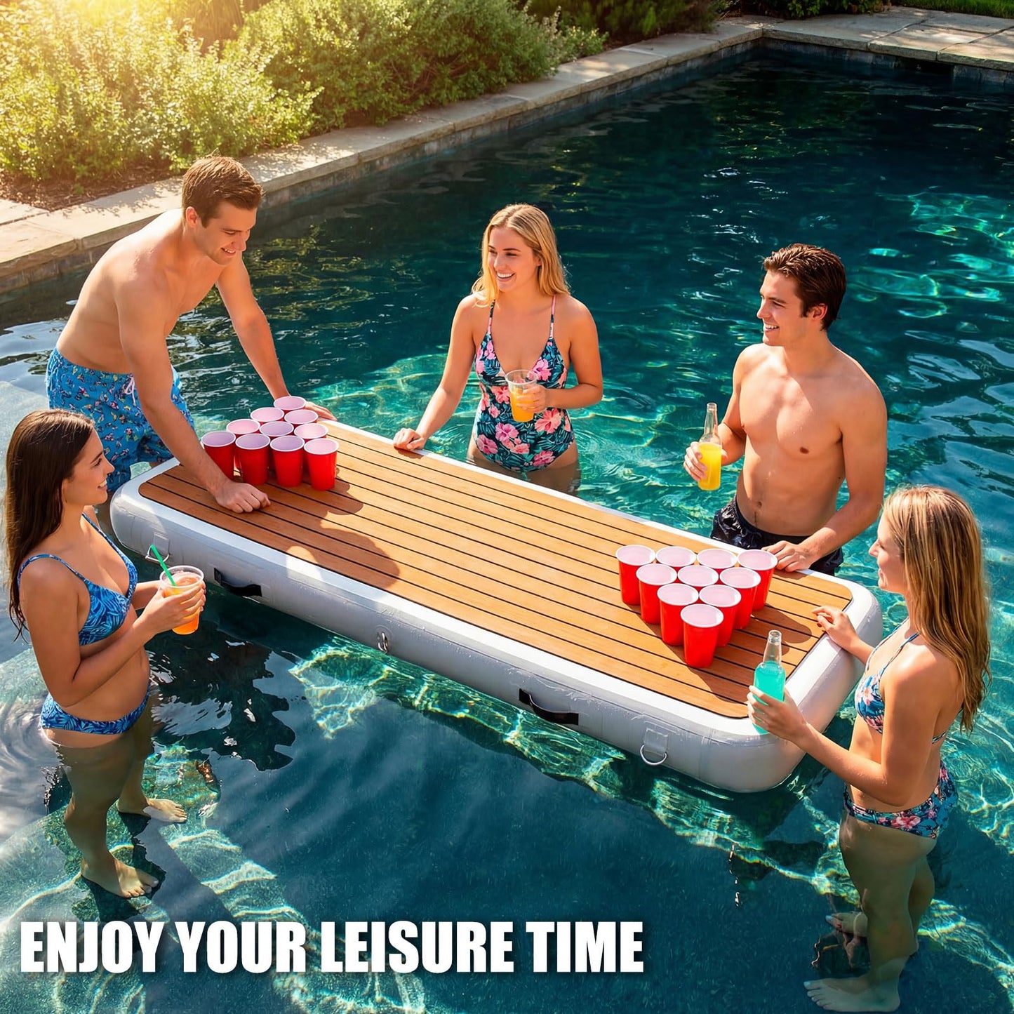 Teyva Daily Inflatable Gangway for Boats and Yachts, 6.56 ft Gangway for Boat Dock, Portable, Durable PVC, Non-Slip Surface, Stainless Steel D-Rings, for Sport Yacht Dock Water Platform