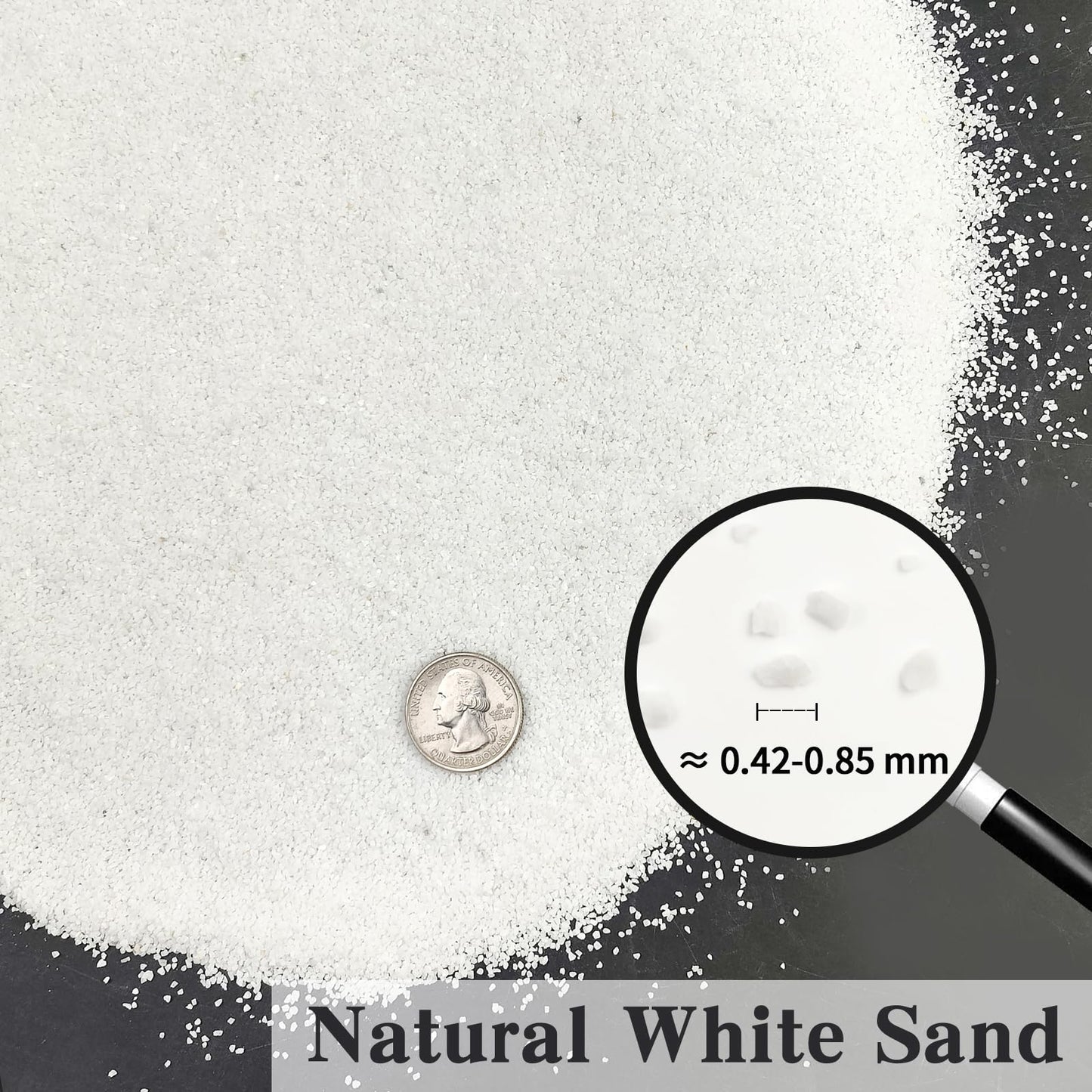 FANTIAN 5 lbs Aquarium White Sand, 0.4-0.8 mm Aquarium Substrate for Fish Tank. Decorative Sand for Fish Tank, Paintings, Plants Potted, Fire Pits, Candle, Vase and Crafts