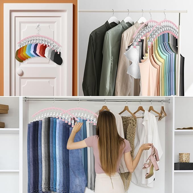3 Pack Legging Organizer for Closet Hanging, Pants Hangers