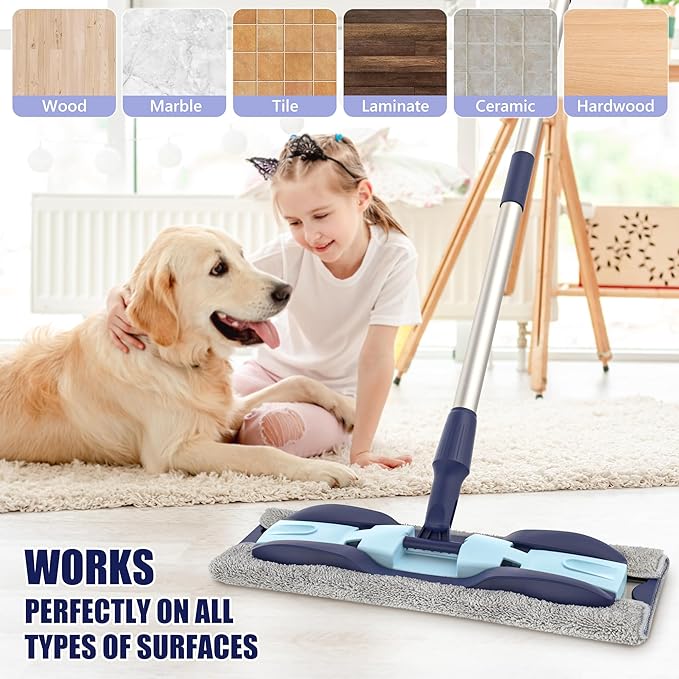 Microfiber Mops for Hardwood Floor Cleaning: MEXERRIS Flat Floor Mop