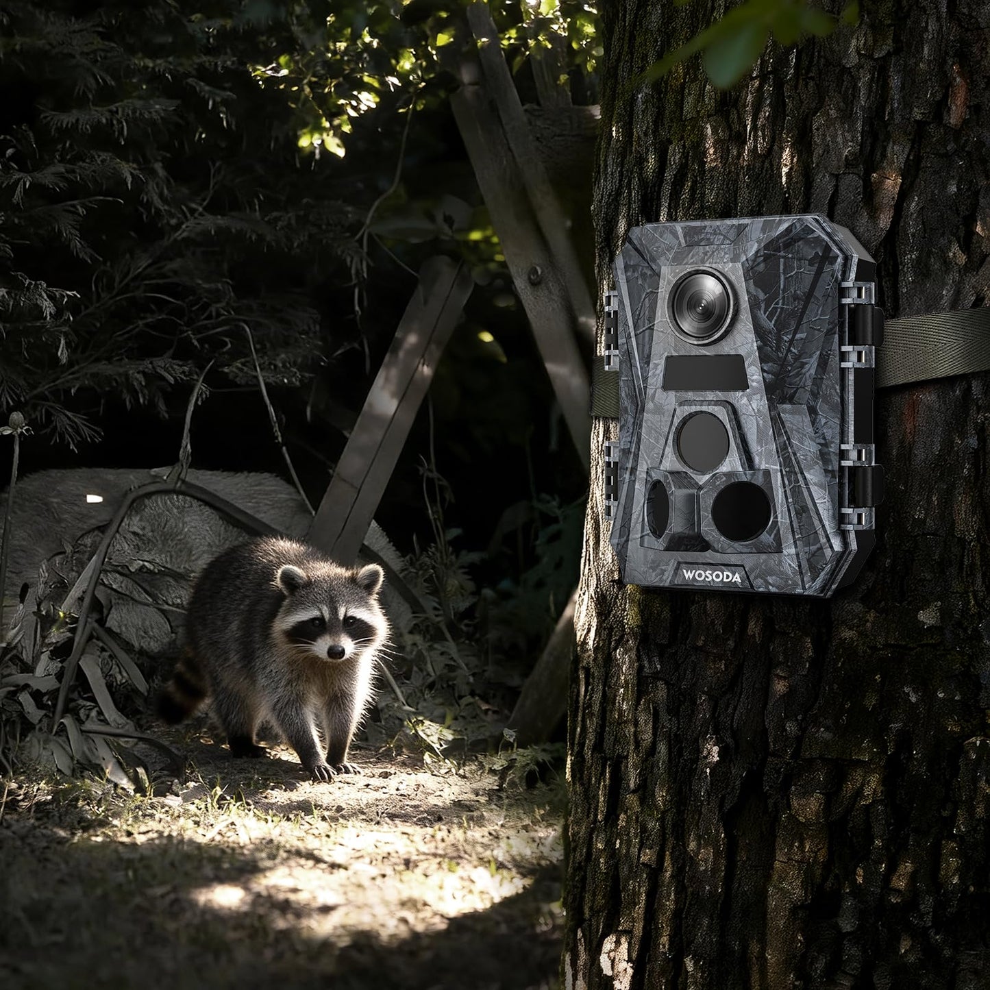 WOSODA 3 Pack Trail Cameras, 48MP 4K No-Glow Night Vision Game Camera, Trail Cam with Motion Activated, IP66 Waterproof,2''LCD Screen,120° Wide Lens Wildlife Camera,Outdoor Scouting & Security
