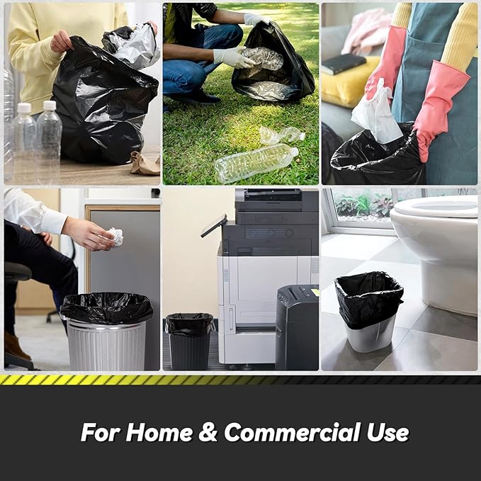 100 Count 17 Micron Extra Heavy Duty 4 Gallon Trash Bags, Sturdy &