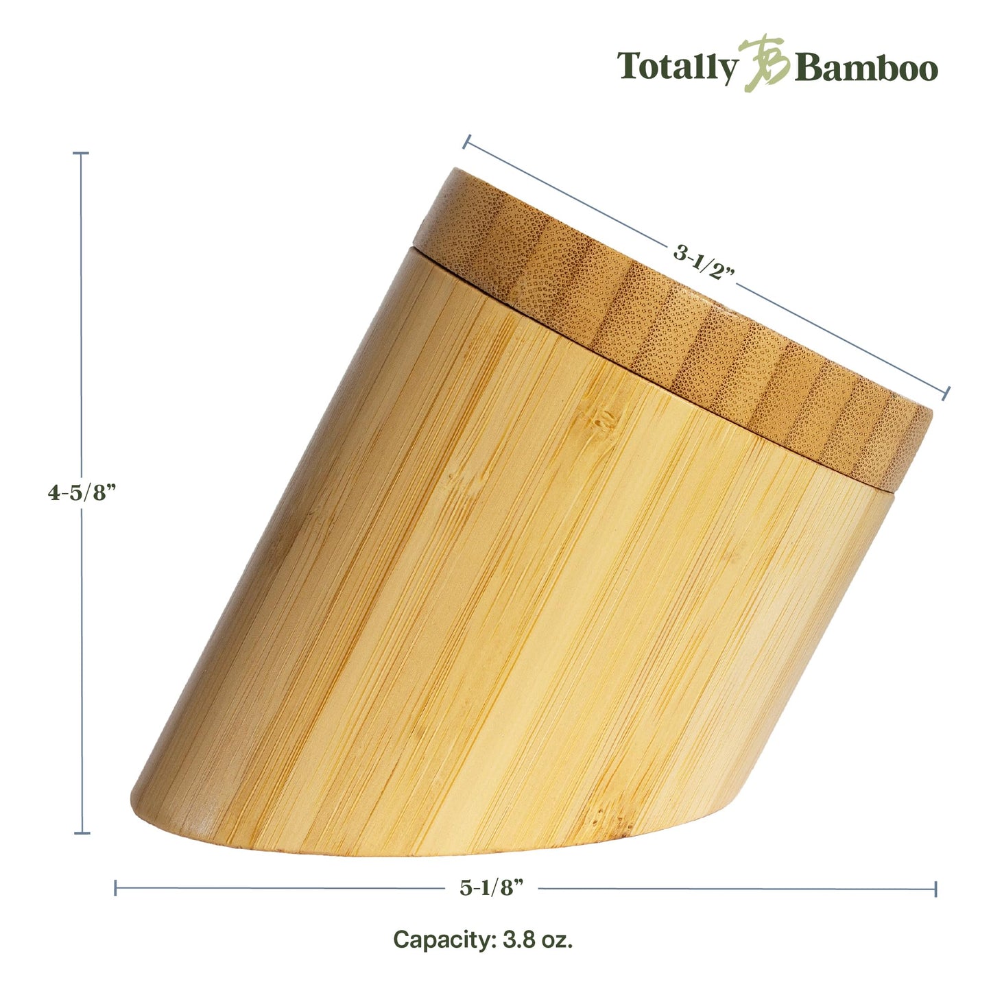 Totally Bamboo Angled Salt Cellar Storage Box with Magnetic Swivel Lid, 3.8 Ounce Capacity