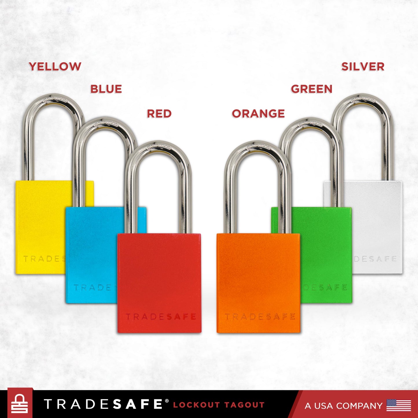 TRADESAFE Lockout Tagout Locks Set - 10 Silver Aluminum Loto Locks, Keyed Different Lock Out Tag Out Padlocks, 2 Keys Per Lockout Padlock, OSHA Compliant