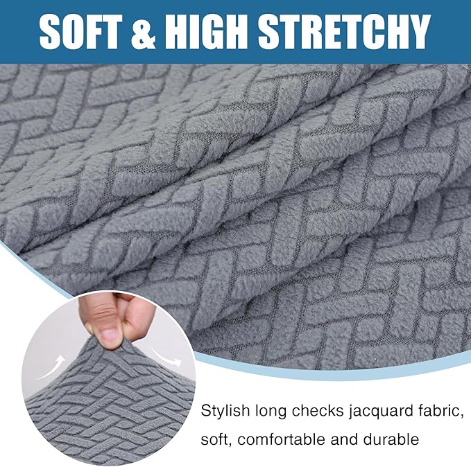 Smiry Waterproof Couch Cushion Covers, Stretch Jacquard Sectional Couch Covers