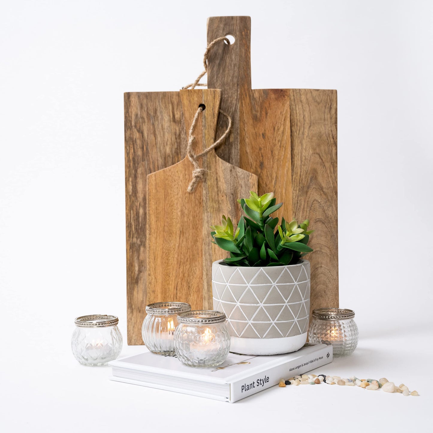 Kurrajong Farmhouse 8" high Artificial Plant in Pot - Small Faux Plant for Desk, Kitchen, Bathroom, Shelf & Coffee Table - Realistic Indoor Plant for Home Decor