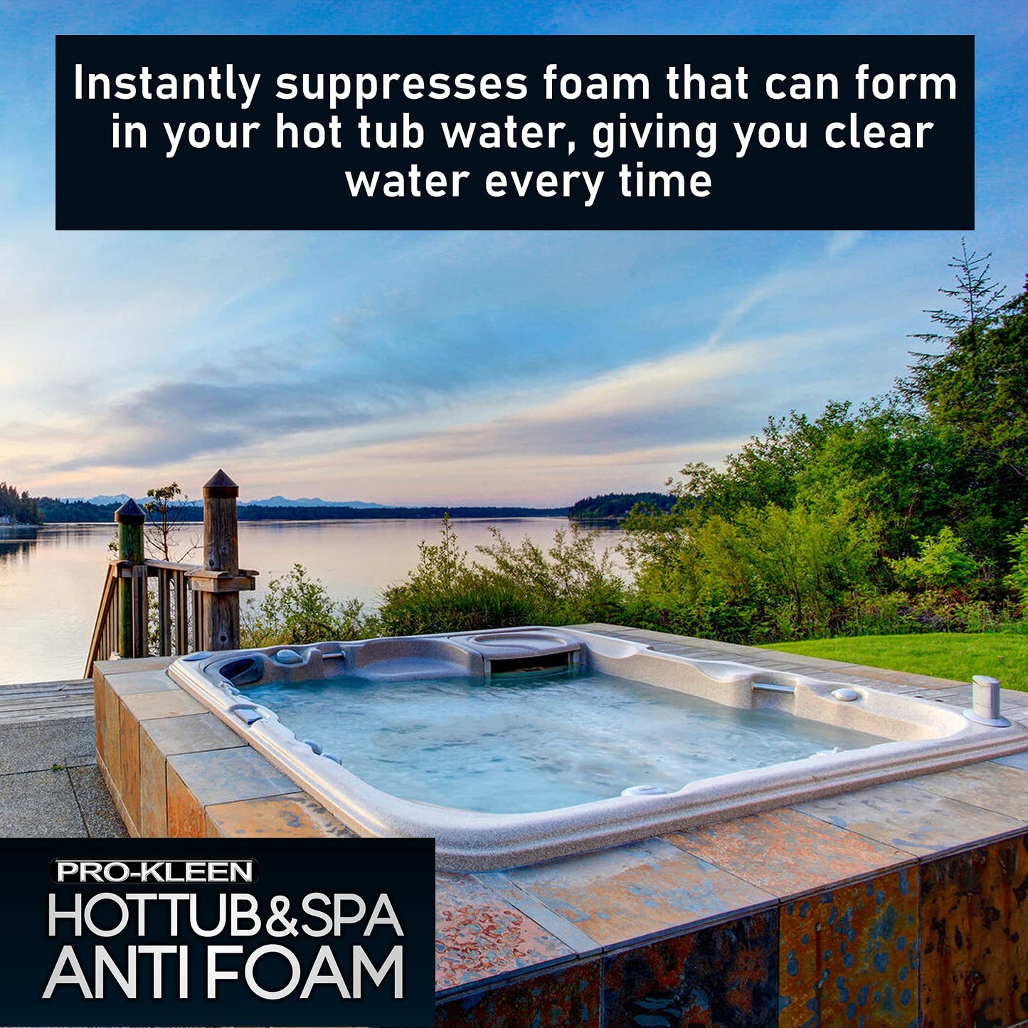Pro-Kleen Hot Tub & Spa Anti Foam 1L - Defoams Hot Tubs & Spas - Suitable for all Hot Tubs & Spas - Easy To Use