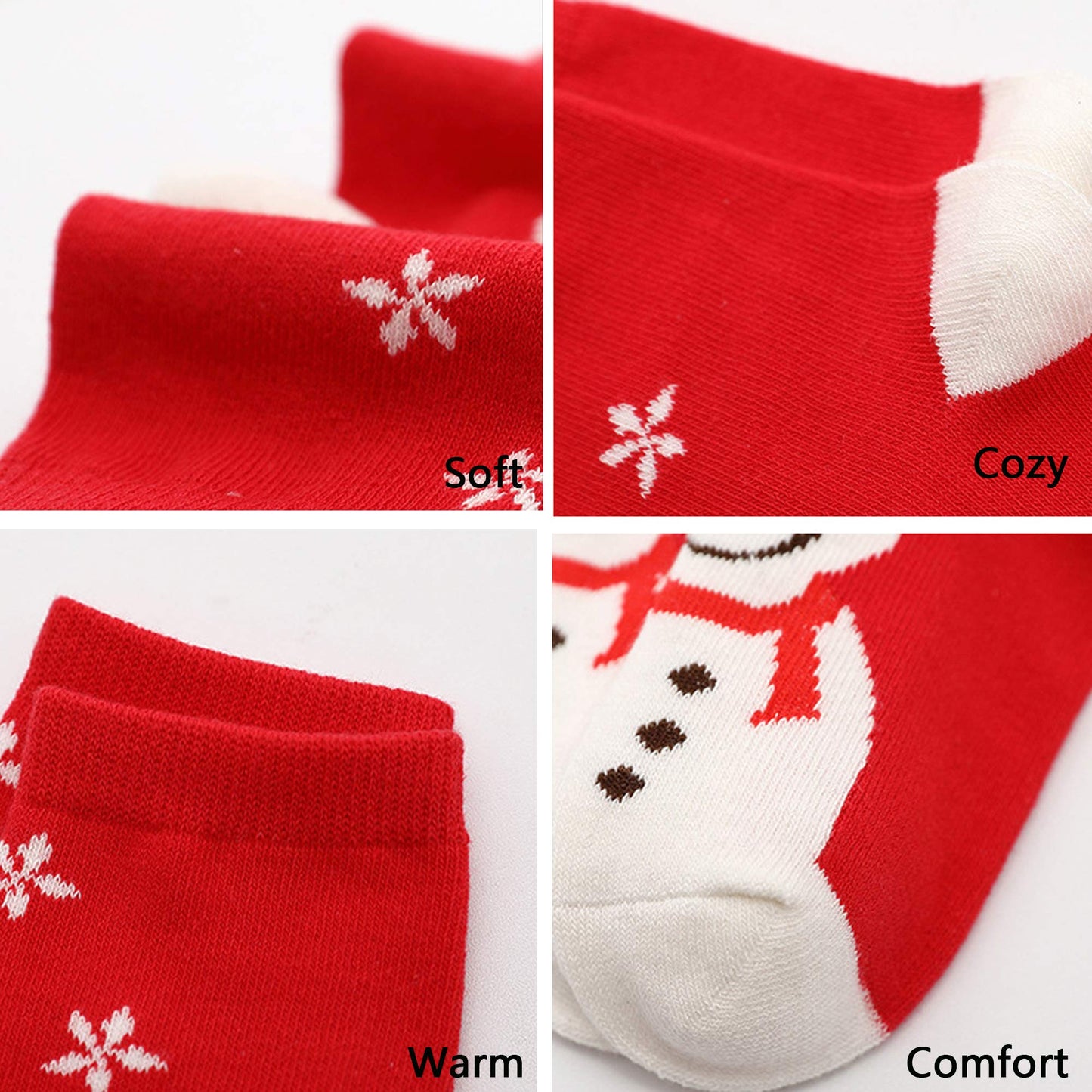 Frillybutts 5 Pack Kids Christmas Socks Boys Girls Toddler Baby Adult Family Cotton Xmas Socks
