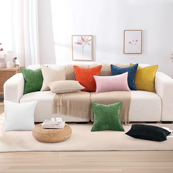 decorUhome Summer Couch Throw Pillow Covers 20x20 Set of 2, Decorative Soft