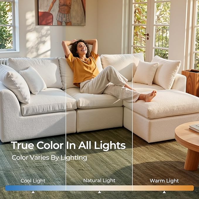 Amsleekey 108" Cloud Sectional Couches,
