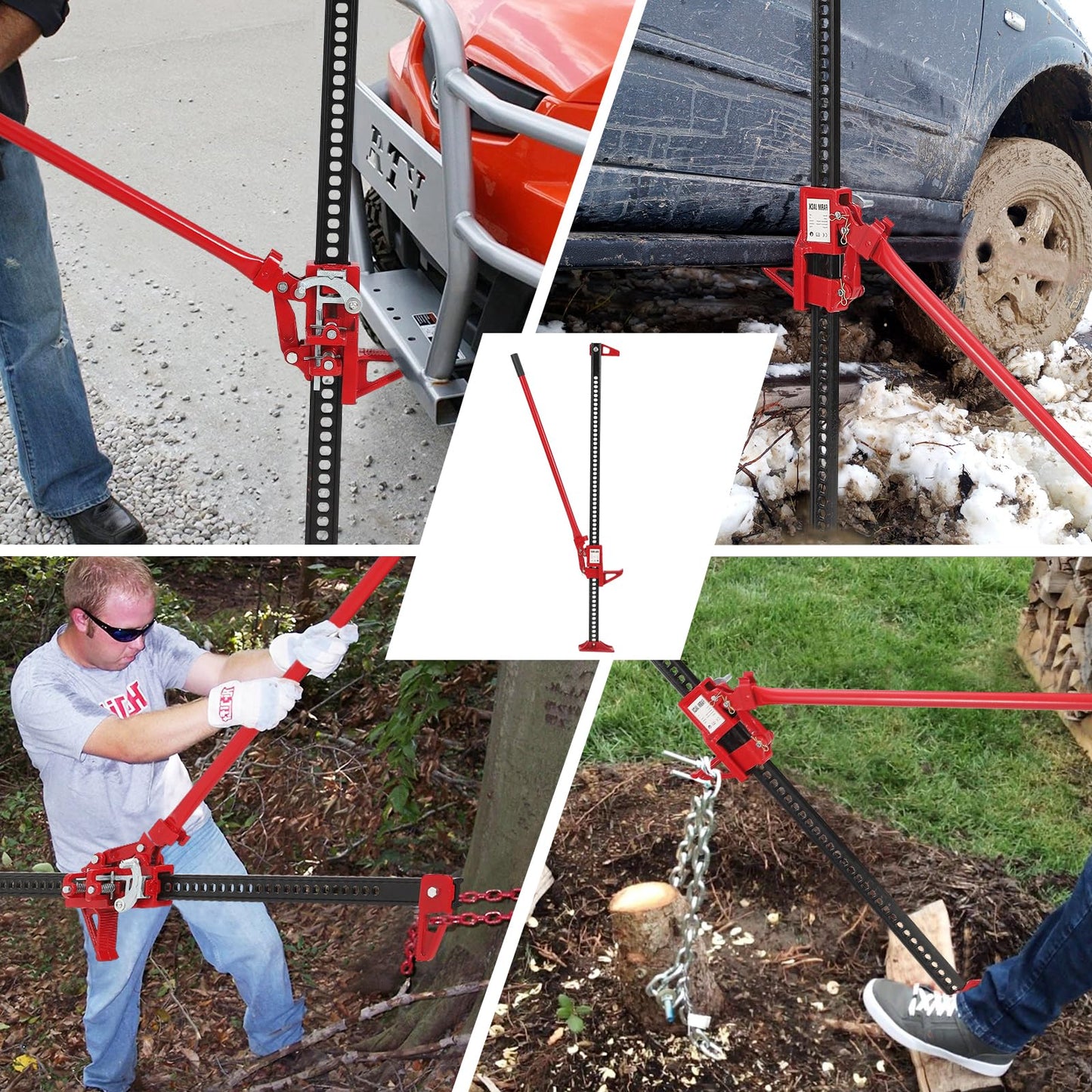 GarveeTech 3 T Farm Jack, 60 in Utility Farm Jack, 6600 LBS Capacity Ratcheting Off Road Utility Jack, Heavy-Duty Farm Jacks Foratv, Utv, SUV, Tractor, Truck, Universal Jack