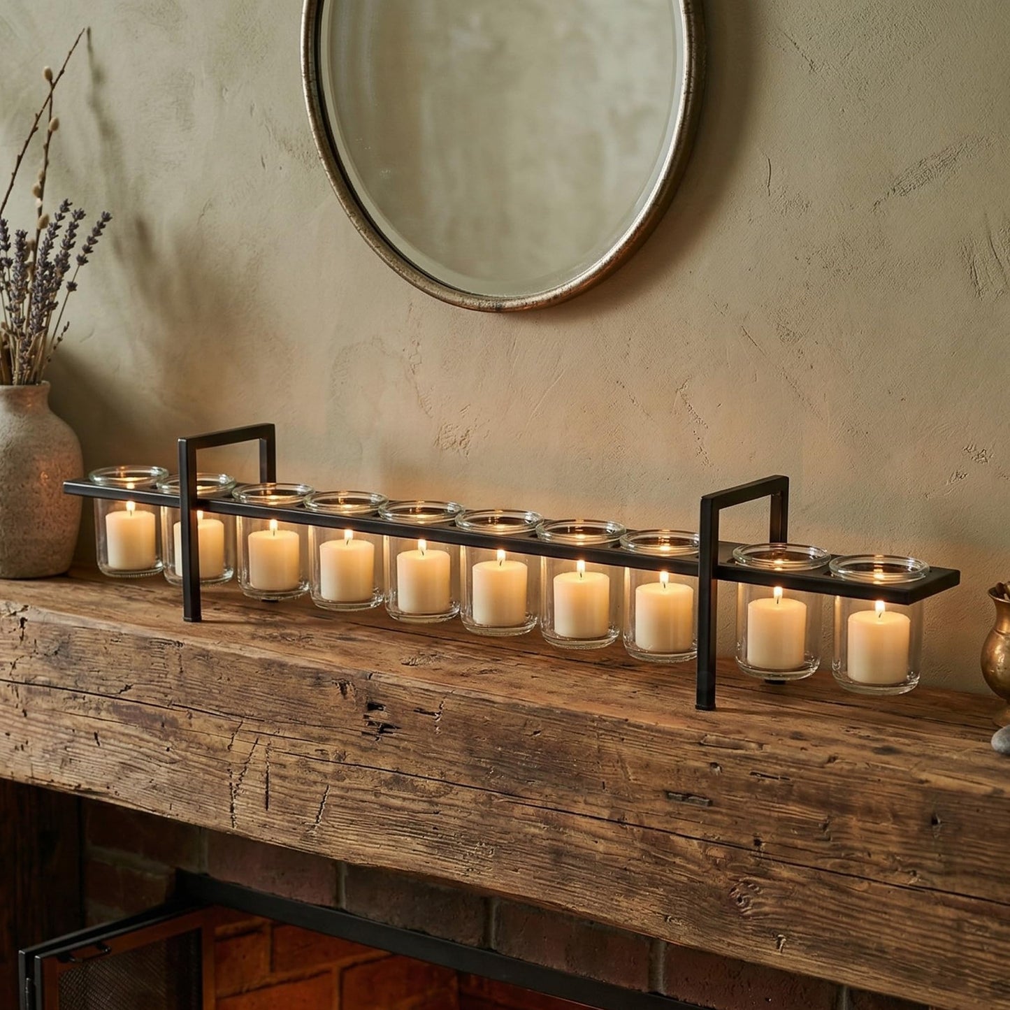 Seraphic Dining Table Centerpiece Decor, Candle Holders for Tables, 10-Cup