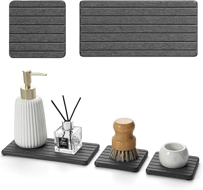 3 Pack Diatomite Stone Sink Tray, Water Absorbing Mat