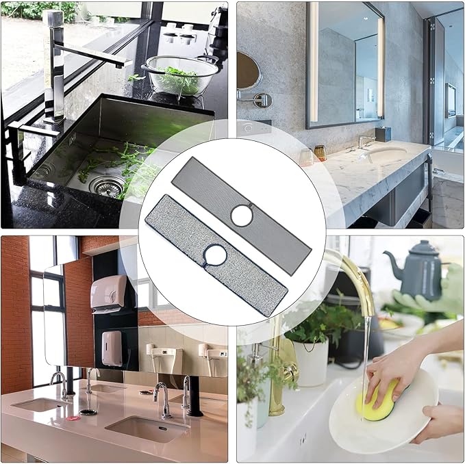 Bimkole 2 PCS Faucet Absorbent Mat, Kitchen Faucet Sink Splash Guard Wraparound