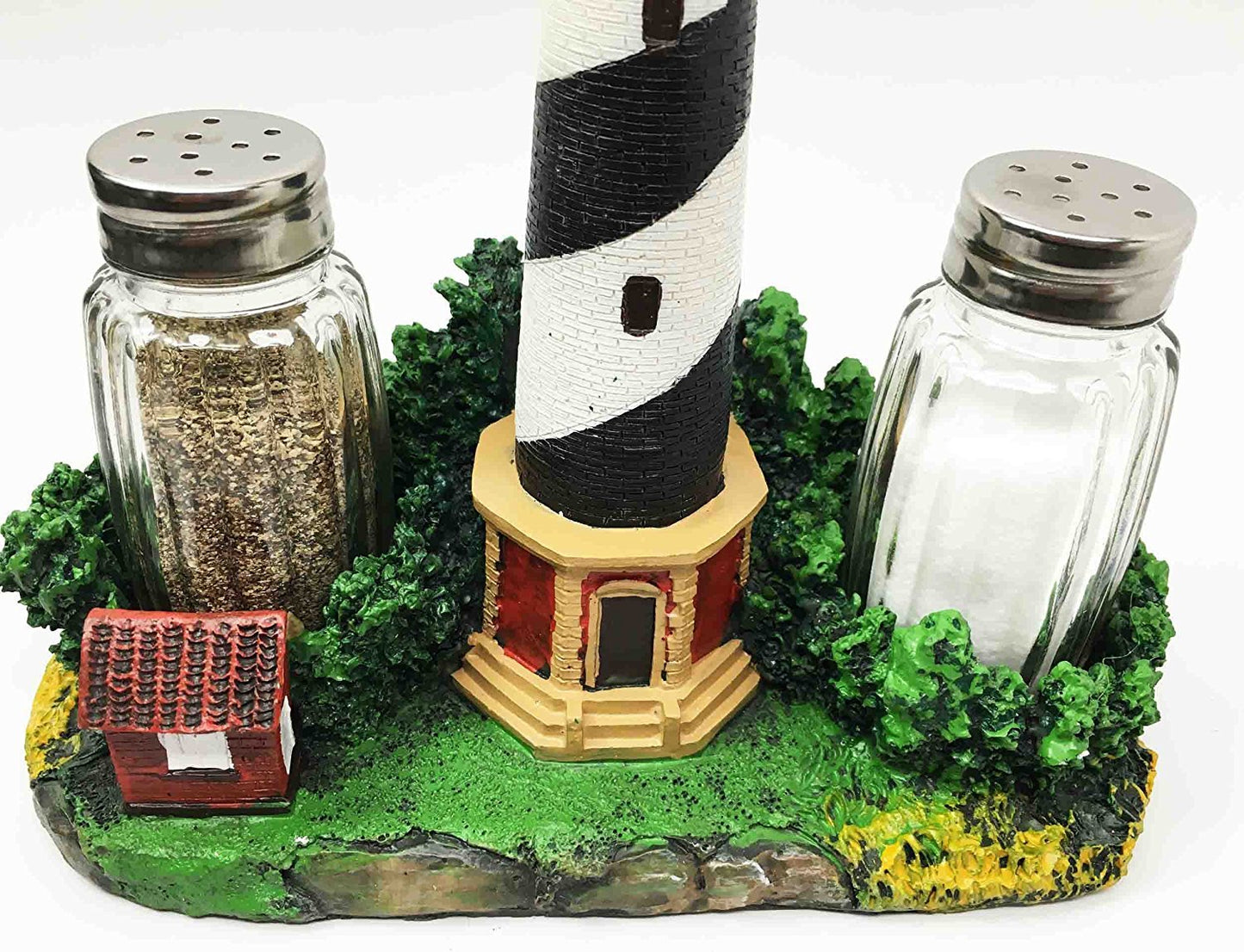 Nautical Coastal Beacon Lighthouse of Cape Hatteras Salt Pepper Shaker Holder Figurine For Navigators Sea Lovers Dining Table Centerpiece
