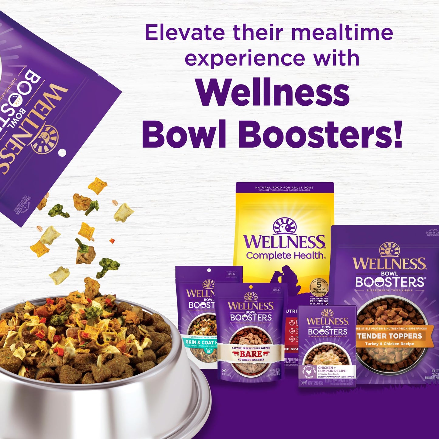 Wellness Complete Health Dry Dog Food with Grains, Made in USA with Real Meat & Natural Ingredients, All Breeds, Adult Dogs (Chicken & Oatmeal, 30-lb) – With Nutrients for Immune, Skin, & Coat Support