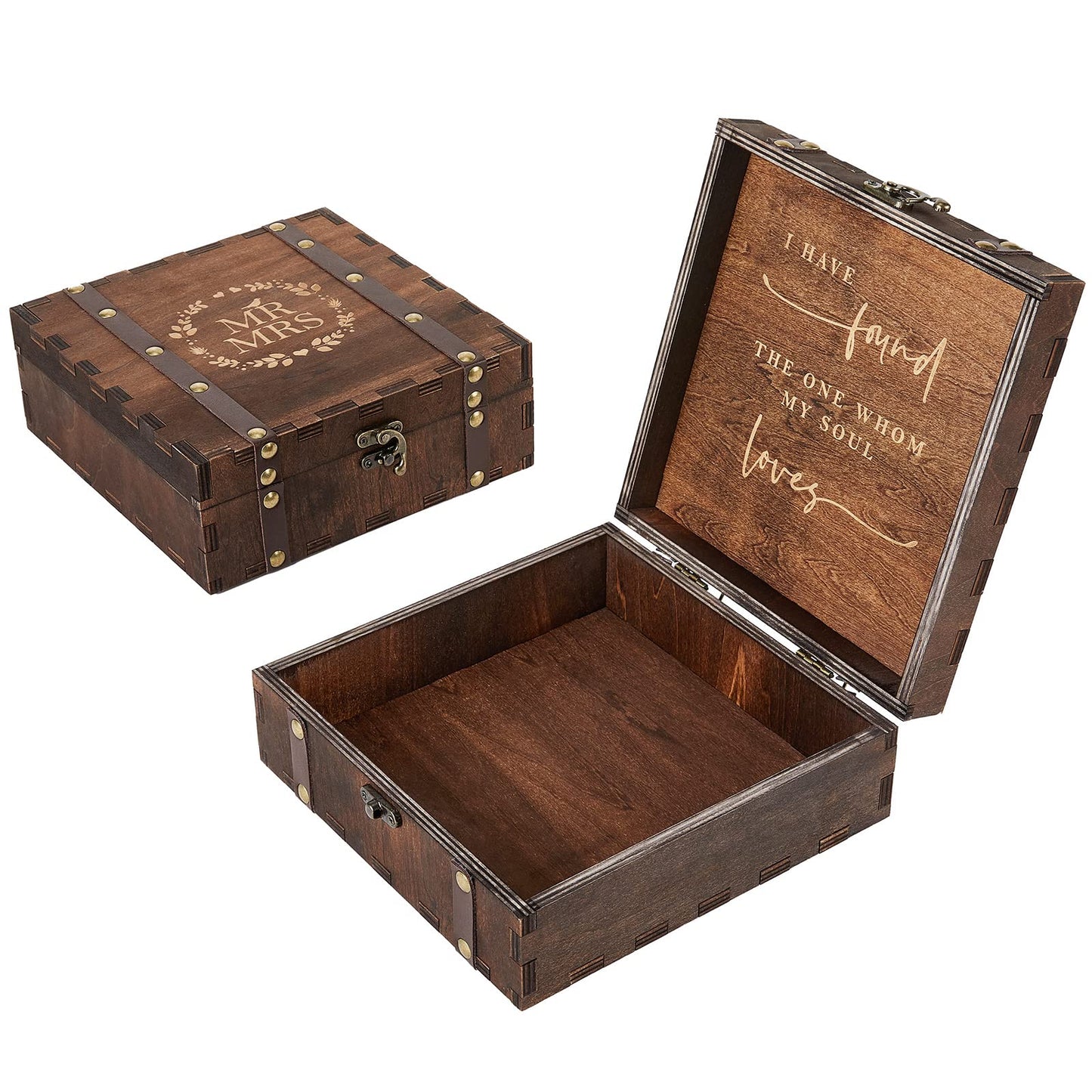 AW BRIDAL Bridal Shower Gifts Mr and Mrs Wedding Keepsake Box for Couples, Wooden Memory Boxes with Lids, Wedding Gifts for Couples 2026, Bachelorette Party Engagement Gift for Newlyweds