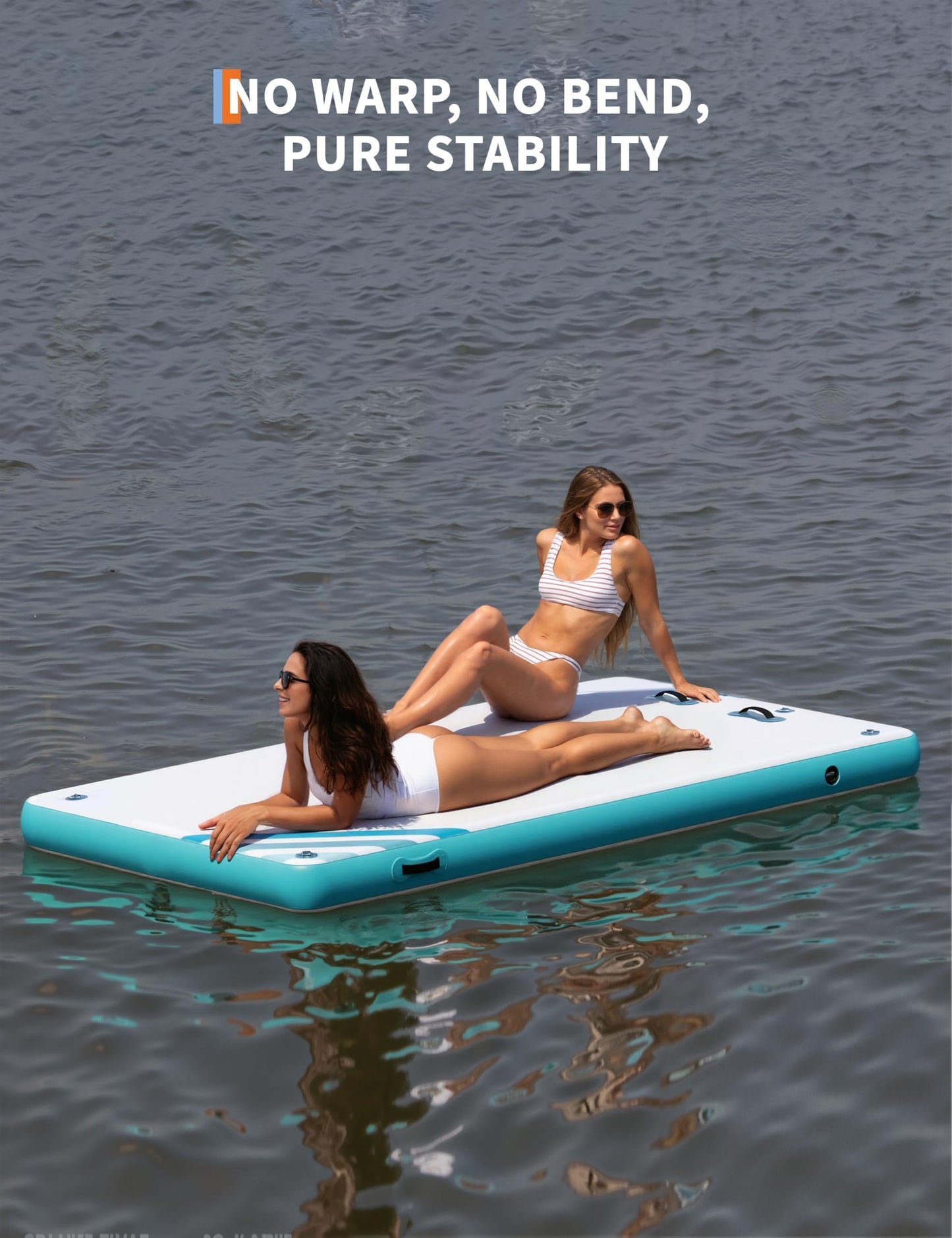 Inflatable Floating Dock Air Dock Platform Non-Slip Surface Thick Lake Floats with Portable Carrying Bag, Air Pump for Lakes, Pool, Beach, Ocean