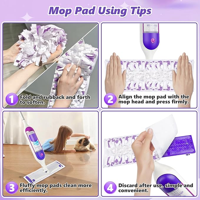 Mop Pads Refills for Swiffer Power Mop: 20 Pcs Wet Dry Disposable Pad for