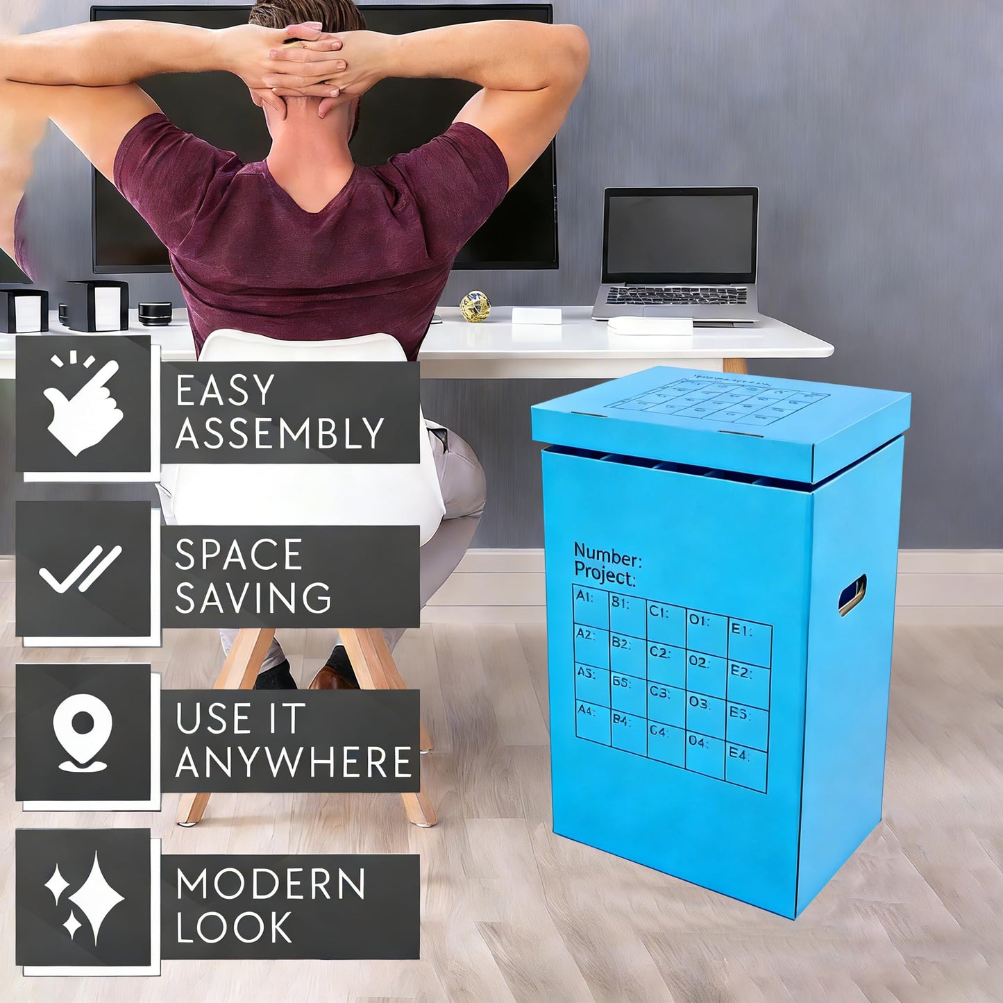 Aifukena Blueprint Holder Storage Organizer - Blueprint Storage Rack,20 Slots ,Used Storing for Anchor Charts ,Poster, Map (With Lids 1 Pack)