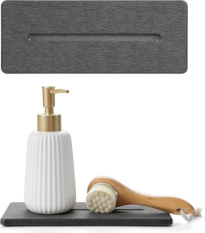 2 Pack Diatomite Stone Sink Tray, Water Absorbing Mat