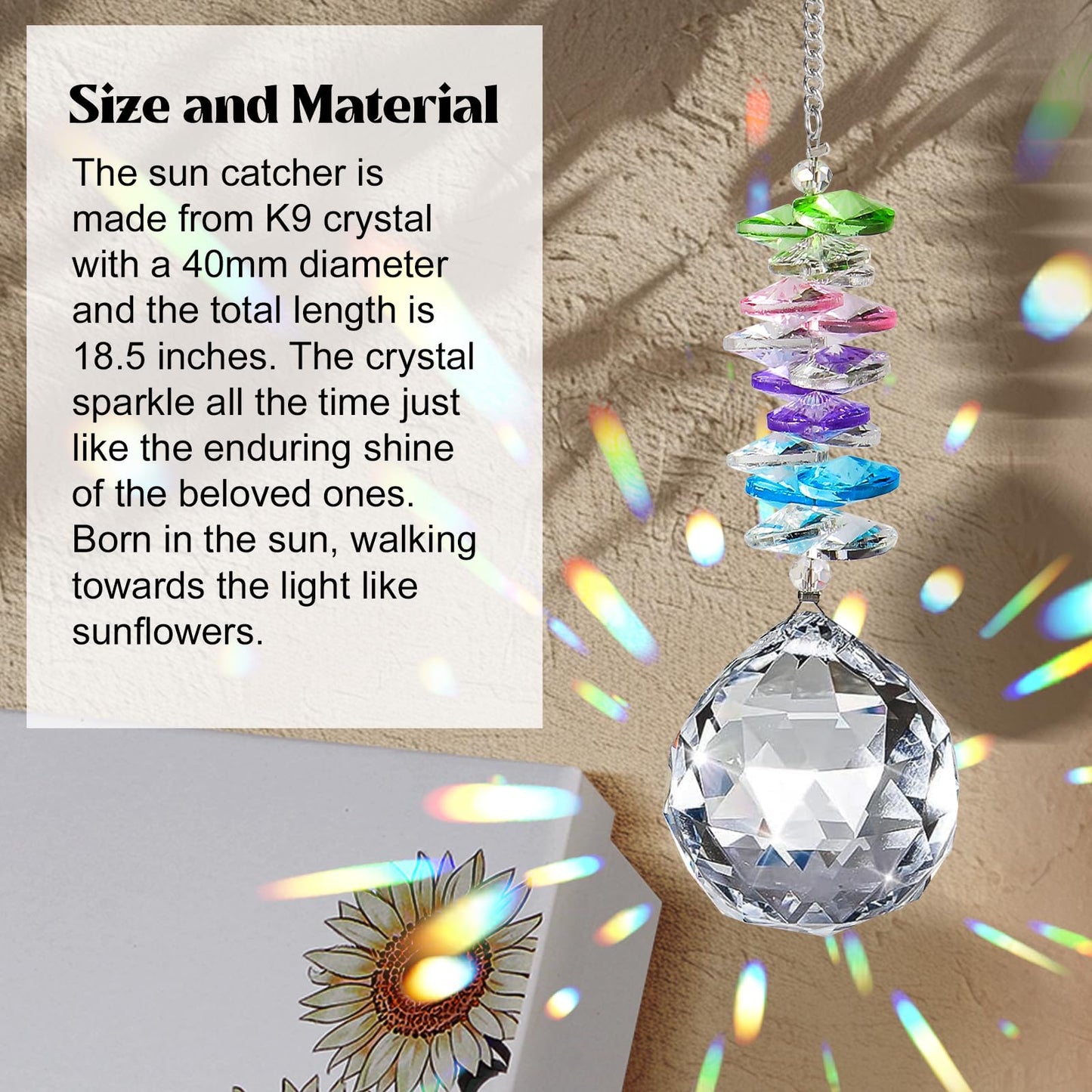 Best Friend Friendship Suncatcher Gifts for Women, Bestie Crystal Ornament