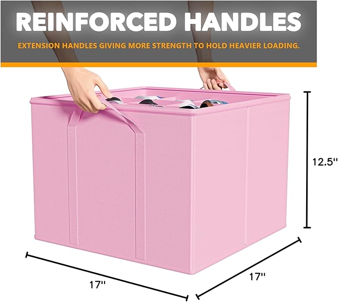 SpaceAid Shoe Organizer for Closet, 2 Pack Foldable Shoe Storage Containers