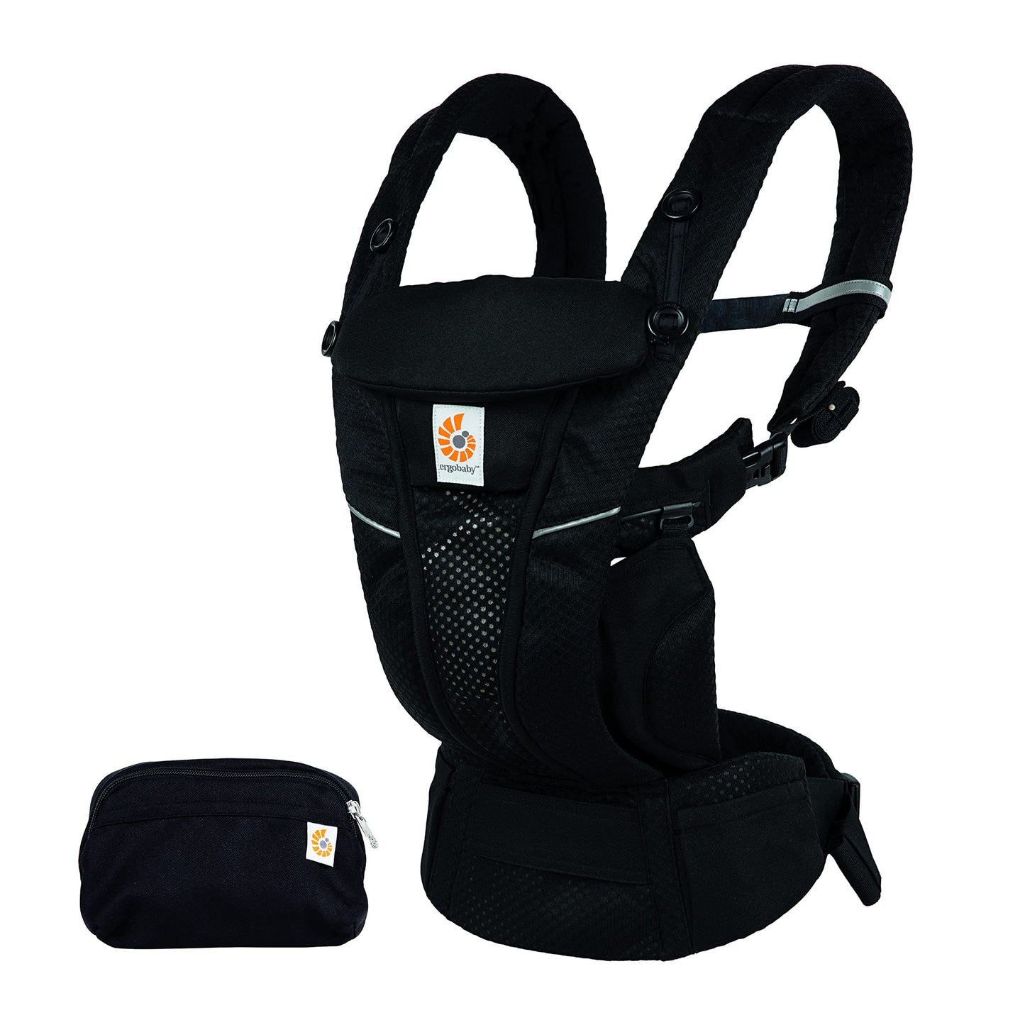 Ergobaby Omni Breeze Carrier for Newborns, from Birth to 20.4 kg, 4 Positions, SoftFlex Mesh, Ergonomic Baby Front-Inward and Back Carry Position, Onyx Black