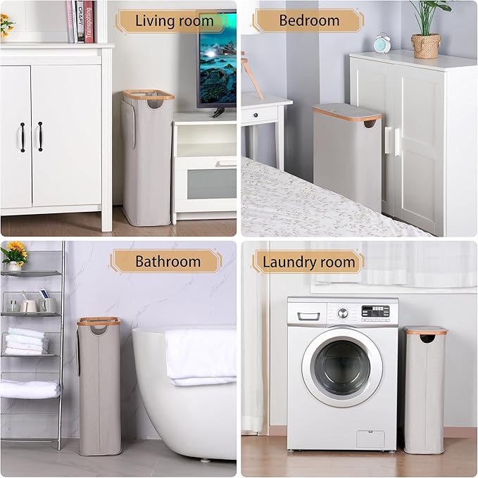 65L Slim Laundry Hamper, Narrow Laundry Basket