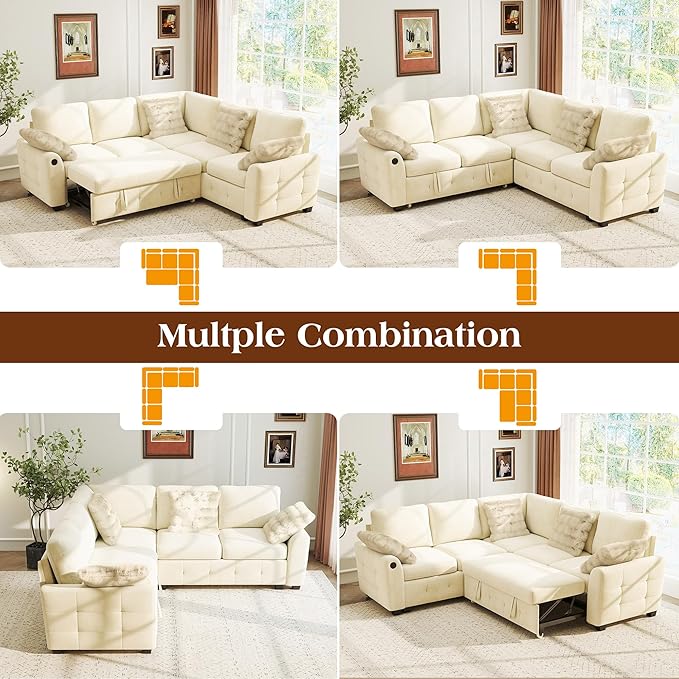 Ihanherry L-Shaped Sectional Sofa Bed
