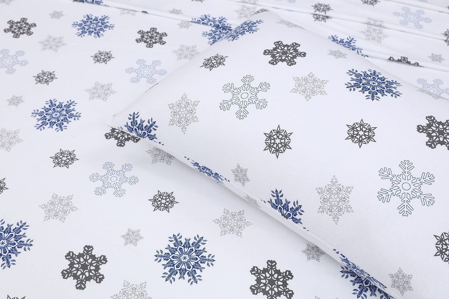 ZOYER Flannel Sheets Full Size - 100% Cotton Double Brushed Bed Sheets Set, Deep Pockets 16 Inches, All Seasons Breathable & Extra Soft Full Sheets, Warm & Cozy, 4 Piece, White Snow