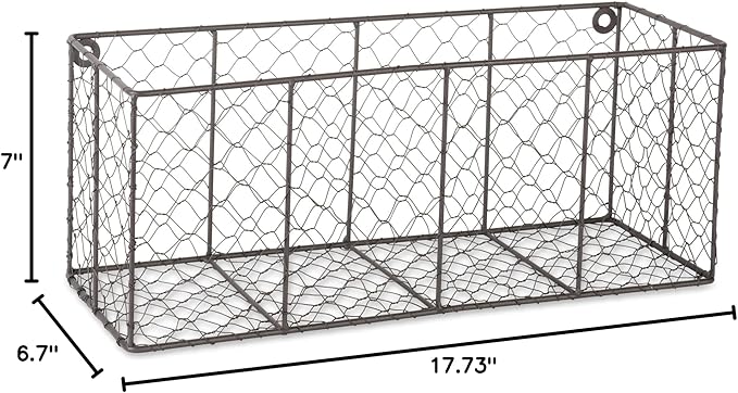 DII Chicken Wire Collection Farmhouse Vintage Wall Baskets, Medium Basket