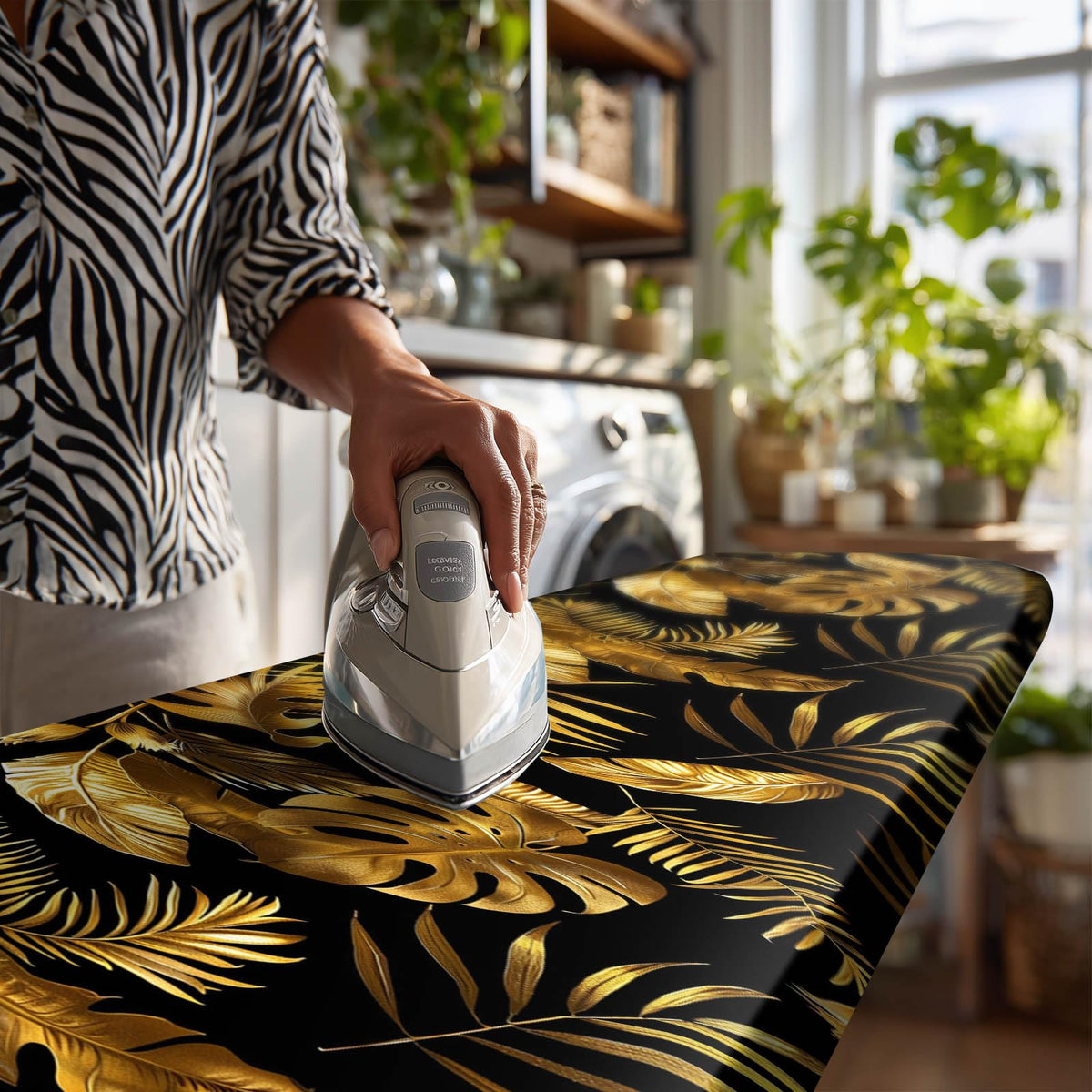 HOMETITUTE Modern Blue Gray Abstract Ironing Board Cover Stretch Fabric with Elasticity Velcro Fastening Patterned Pebble Ironing Board Cover 15x54 Inches Home Decor