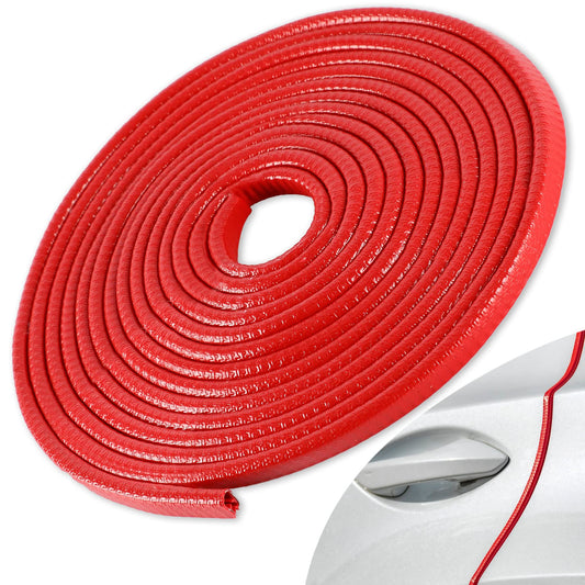 SINGARO 16.4Ft (5M) Car Door Edge Guard, No Glue Car Door Entry Guard Protective Strip, Rubber Edge Trim Car Door Protector, Applicable to Car, Truck, SUV and ATV, Car Exterior Accessories(Red)