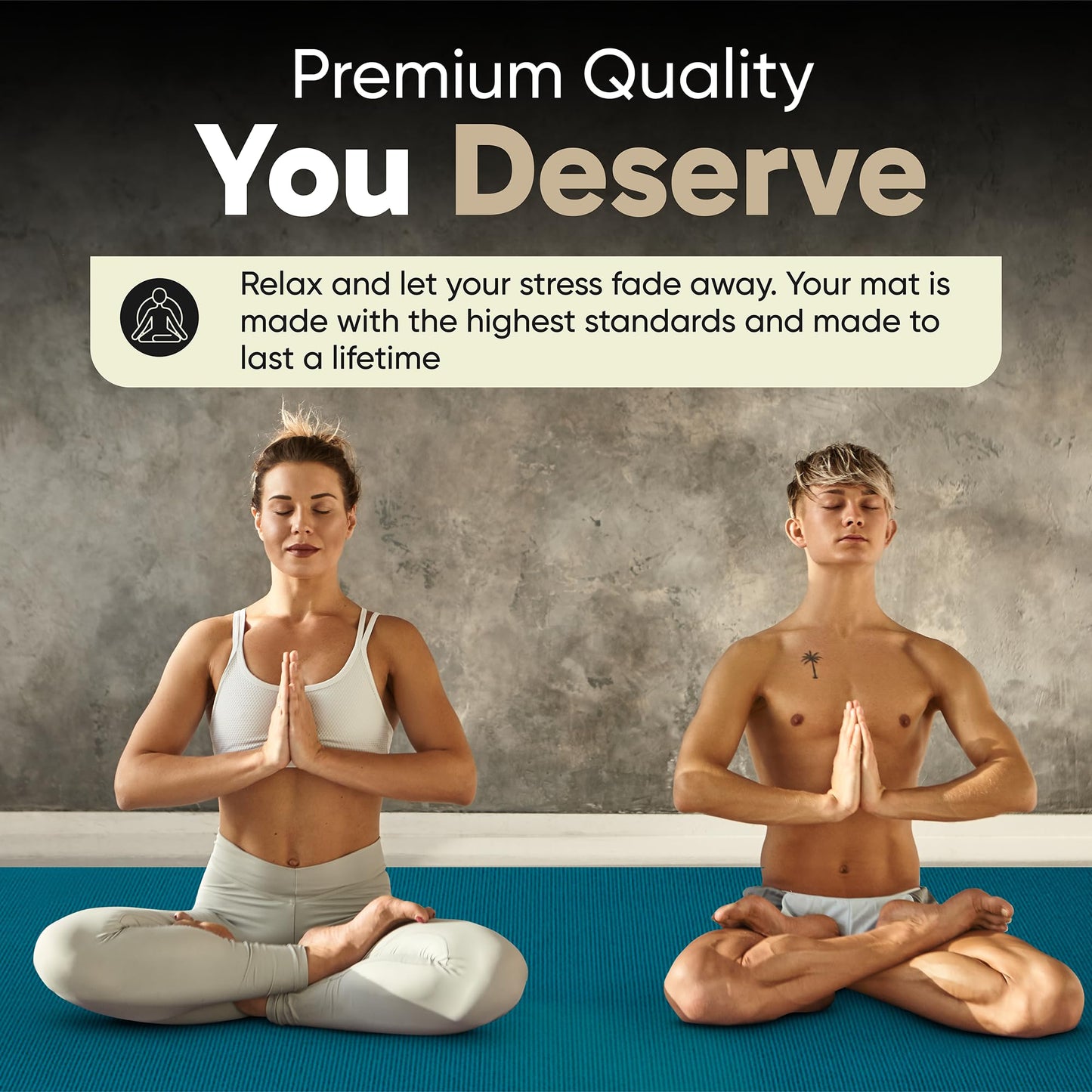 Gorilla Mats Premium Extra Large Yoga Mat – 9' x 6' x 8mm Extra Thick & Ultra Comfortable, Non-Slip Barefoot Exercise Mat – Works Great on Any Floor for Stretching, Cardio or Home Workouts