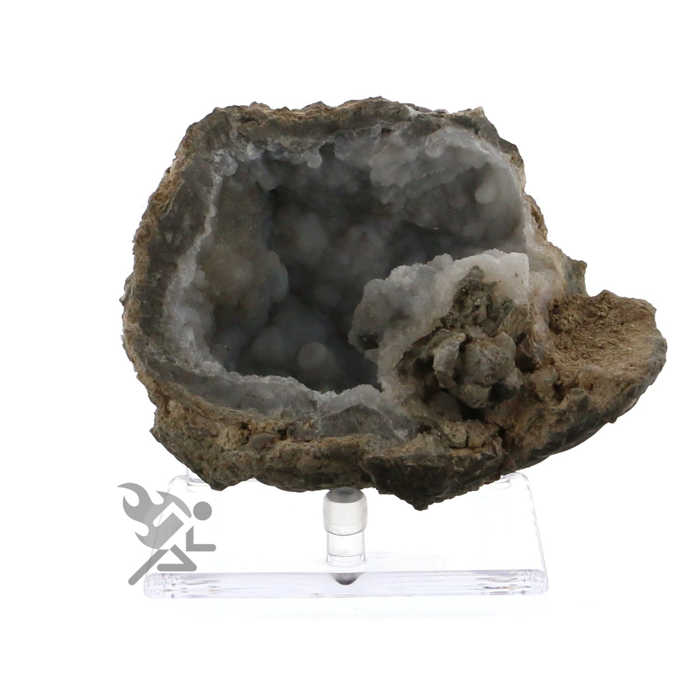 OnFireGuy 3.4" Three-Peg Acrylic Display Stand for Fossils, Minerals, Rocks, and Geodes, 1 Pack