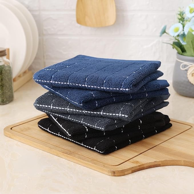 Homaxy 100% Cotton Terry Kitchen Dish Cloths, Ultra Soft and Absorbent Dish