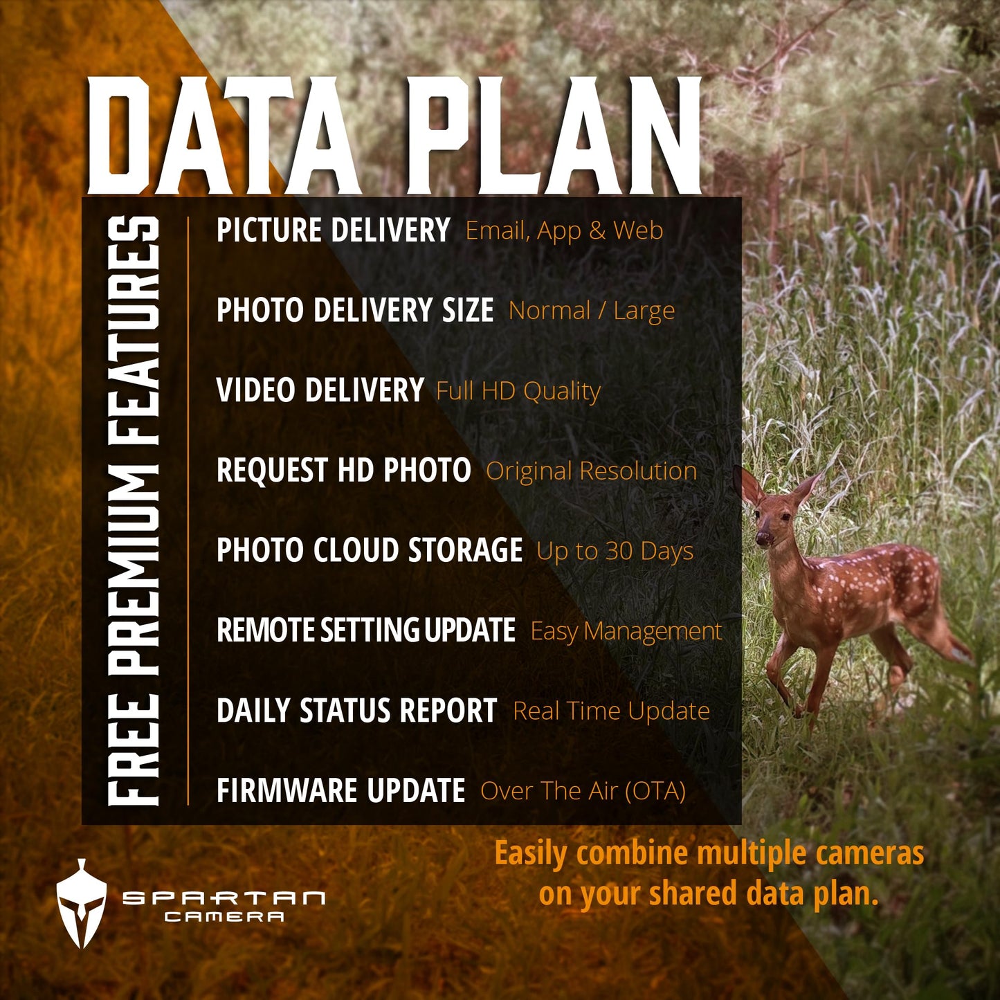 Spartan Camera GoCam2 Cellular-2 Pack, APP Control Trail Camera, 4G LTE, 1080P Video, FHD Photos, No Glow, Night Vision, Motion Activated, IP65 Water Resistant (Spartan Areus, AT&T)