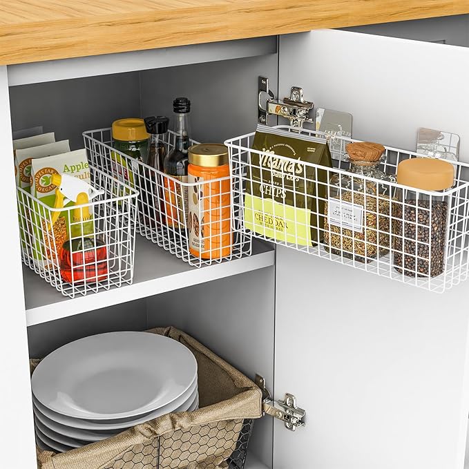 Joben Oligey 3 Set Hanging Wall Wire Baskets, Farmhouse Food Storage Kitchen