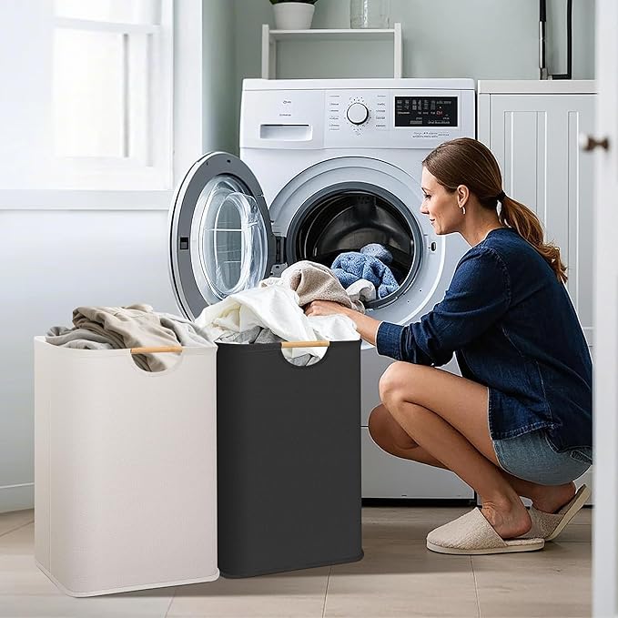 STORAGE MANIAC 2-Pack Large Laundry Hamper, 100L Collapsible Laundry Basket