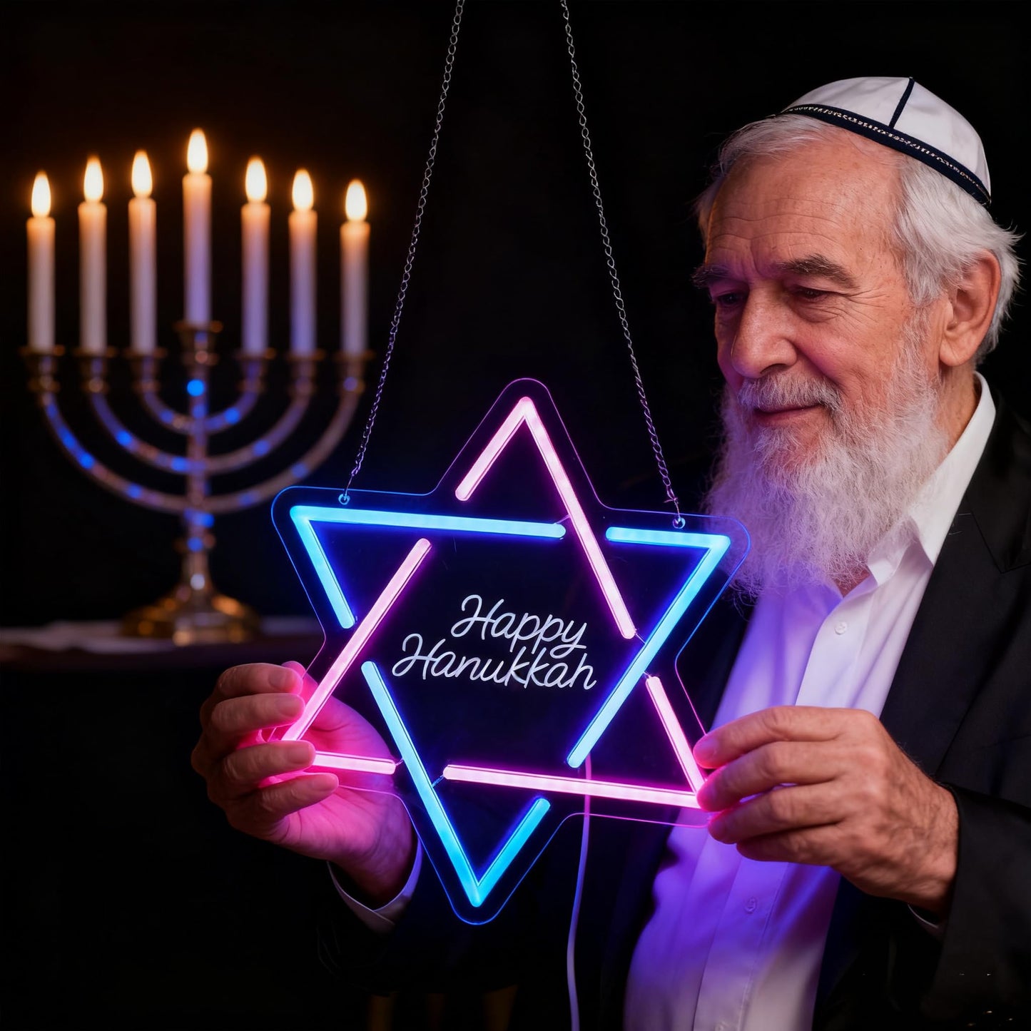Hanukkah Neon Sign,