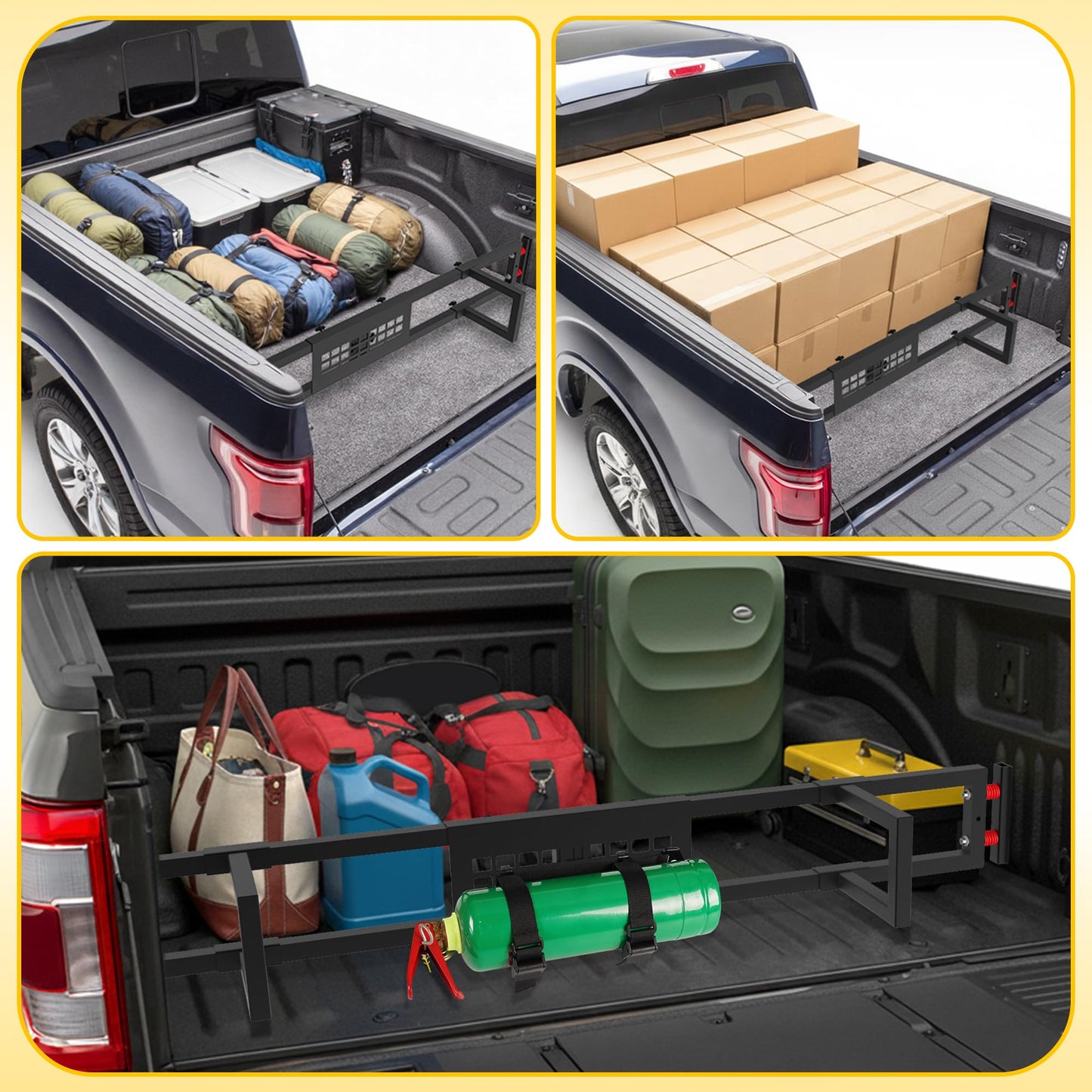 TENGBASE Truck Bed Divider Compatible with 2015-2026 Ford F150, Cargo Manager Molle Panel Truck Bed Organizer Replacement for Ford F-150 Accessories (Without Bed Liner & Pro Power Onboard)