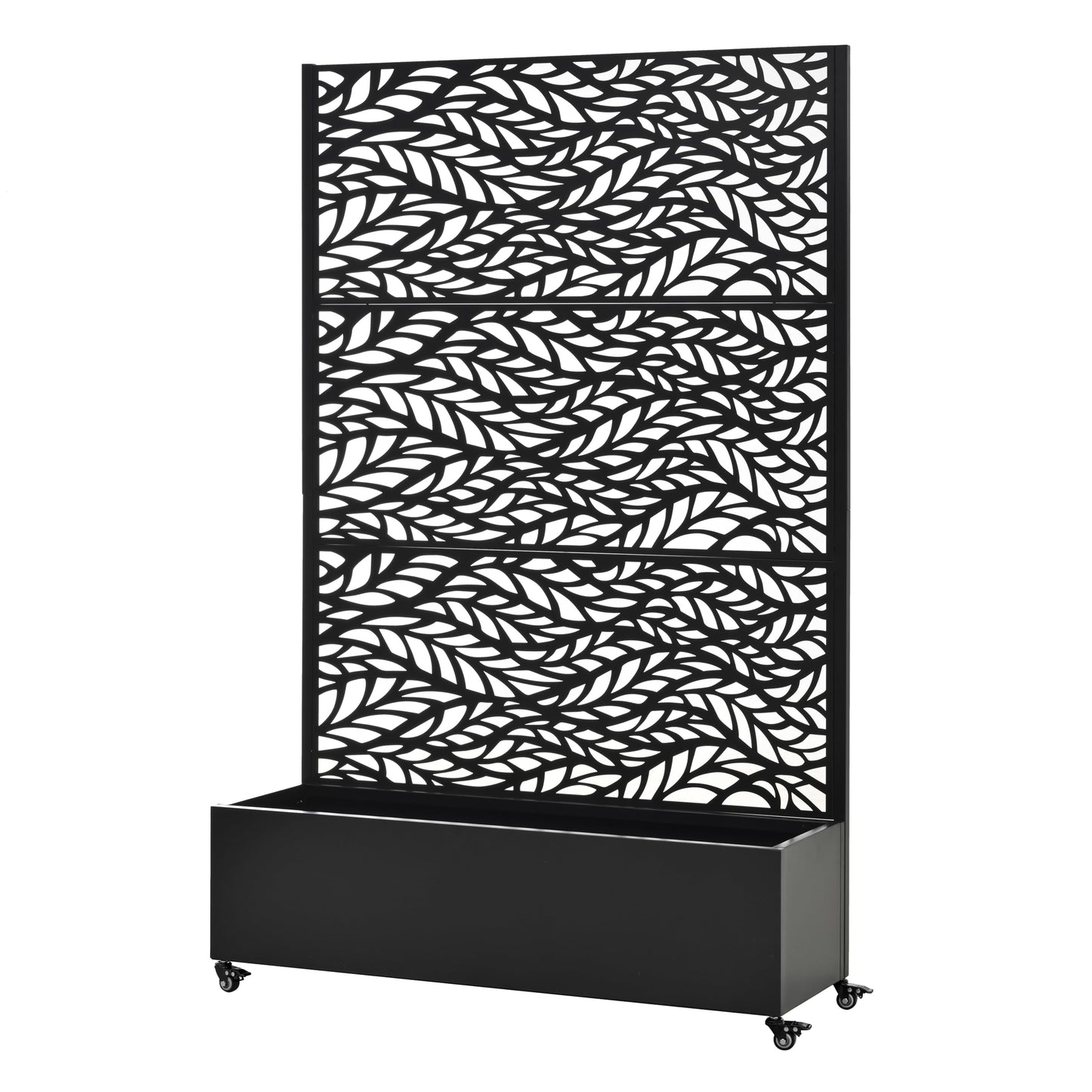 Galvanized Metal Raised Garden Bed with Wheels & Trellis – 73"x47"x16" Portable Planter Box for Climbing Plants, Vegetables & Vines | Rust-Resistant, with Privacy Screen & Drainage Holes (Shape 1)