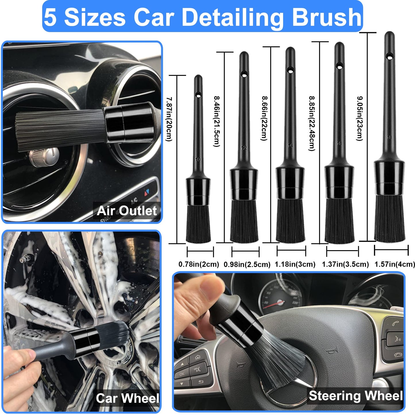 27Pcs Car Wash Cleaning Kit with Foam Gun, Car Detailing Kit, Auto Detail Supplies Tools With Wheel Drill Brush Set, Car Polishing Kit, Car Detailing Brush Set for Tires, Wheels, Interior & Exterior