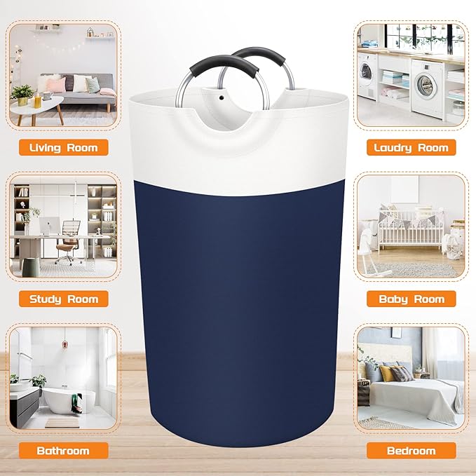 BlissTotes 90L Laundry Basket, Freestanding Laundry Hamper, Collapsible Dirty
