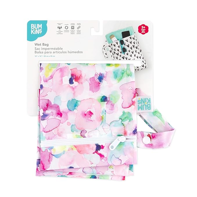 Bumkins Waterproof Wet Bag for Baby, Swim Suit, Cloth Diapers, Pump Parts