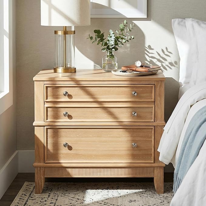 Merax 27.3 Inch Solid Wood Nightstand, Mid Century Modern Night Stand