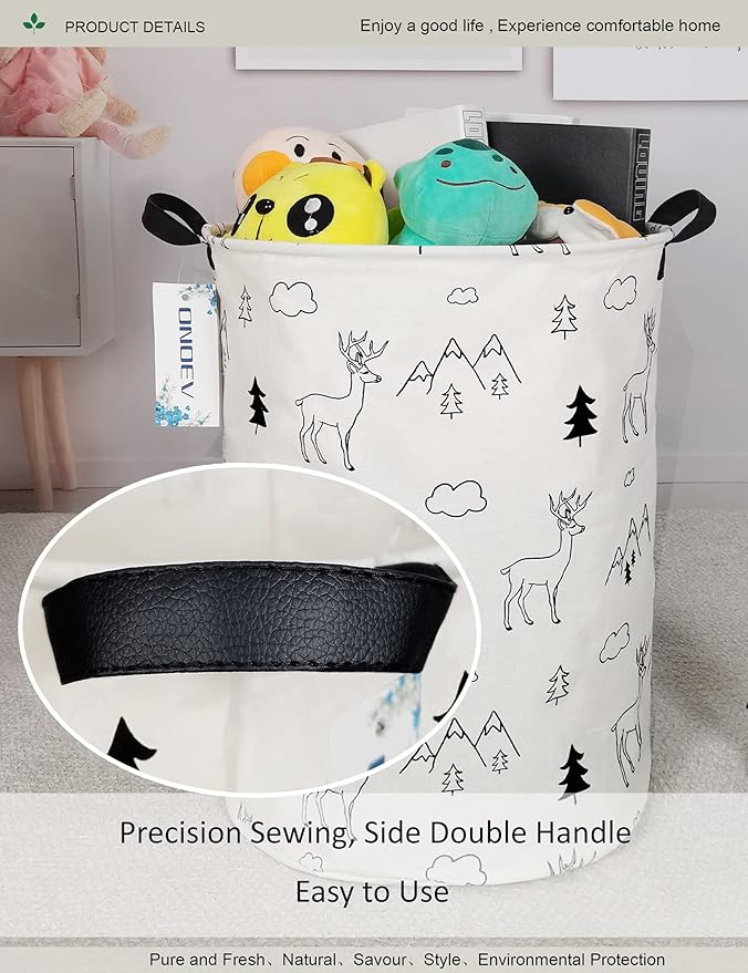 Round Fabric Storage Bin, Decorative Basket, Organizer Basket