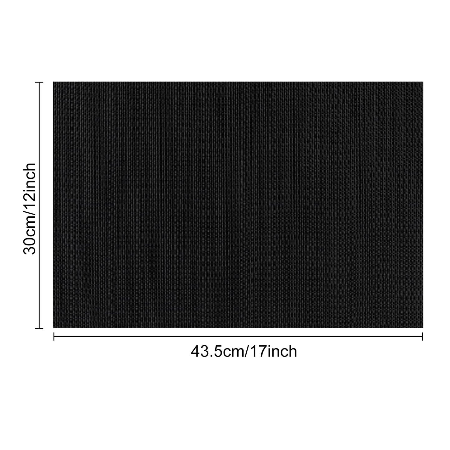Myir JUN Placemats Set of 8, Vinyl Woven Placemats Place Mats Indoor Set of 8 Washable Table Mats Non-Slip Place mats for Dining Table (Black, Set of 8)