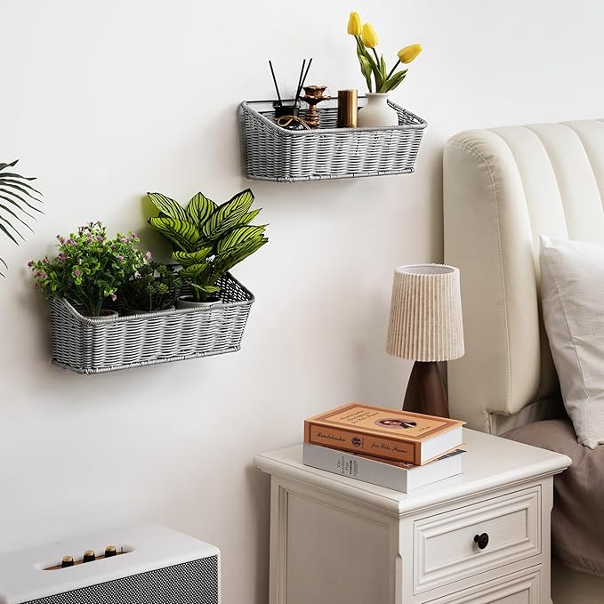 GRANNY SAYS Wicker Hanging Basket, 2 Pack Storage Baskets